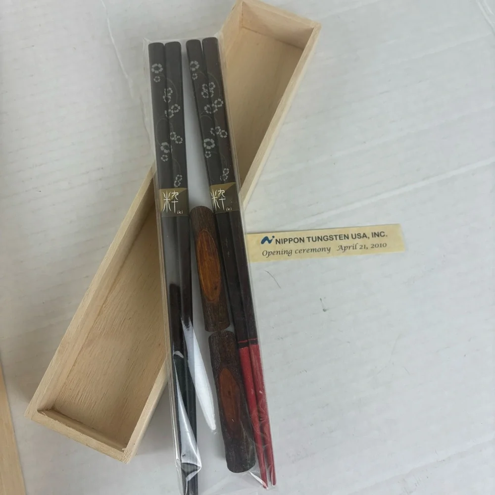 Asian chopsticks set in original wooden box